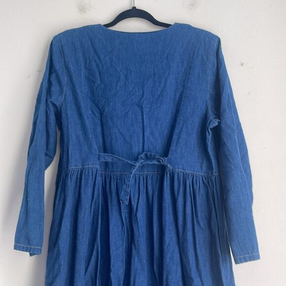 Vintage Double D Ranch Brand western long sleeve 1/4 button up denim maxi dress - Picture 7 of 8